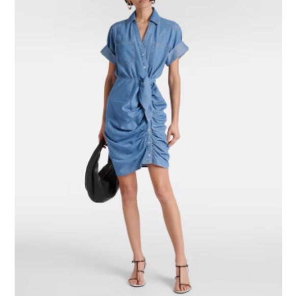 Veronica Beard Dresses & Skirts - Veronica Beard Hensley Ruched Detail Cotton Blend Shirtdress - NEW